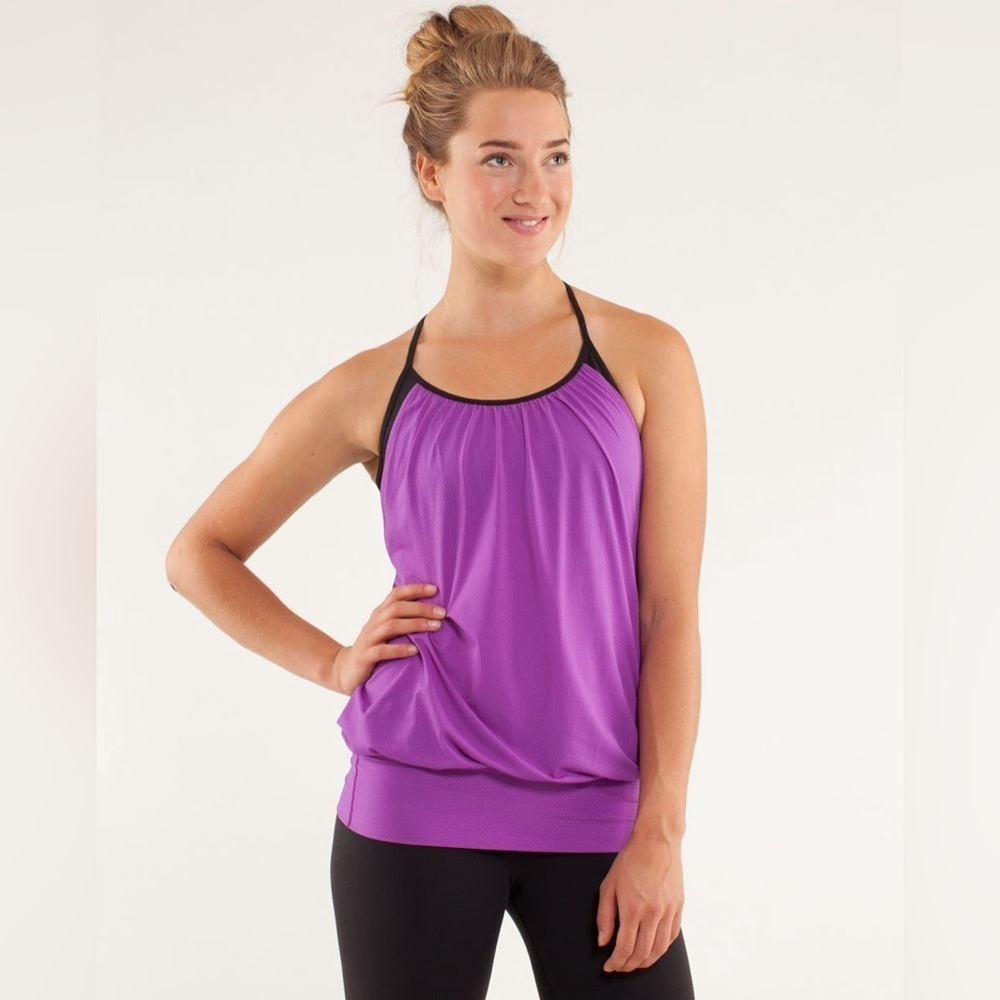 Lululemon | No Limits Tank | Tender Violet / Black | Size 4 - Picture 2 of 12